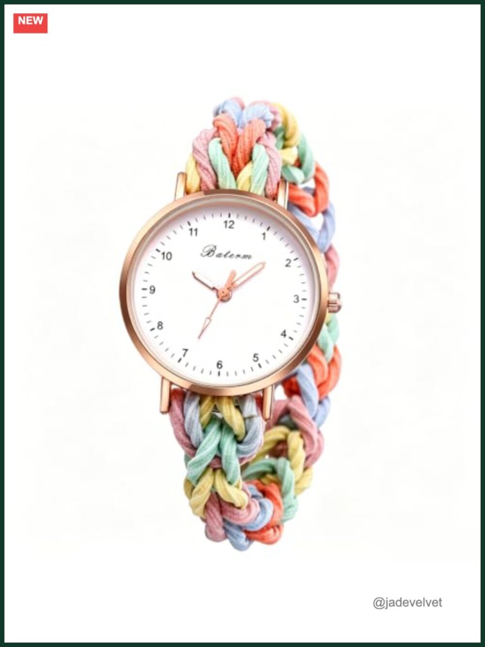Women's Stretch Band Watch Analog Quartz Elastic Weave Rope Wristwatch
